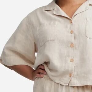 MATE Linen Lounge Shirt | Natural | Boxy Fit | Size Large | NWT | Sustainable